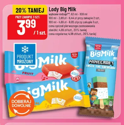 Lody Algida Big Milk Minecraft promocja w POLOmarket