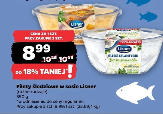 Filety śledziowe w sosie Lisner promocja w Netto