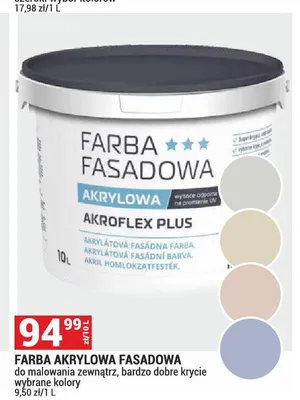Farba akrylowa fasadowa Akroflex Plus promocja w Merkury Market
