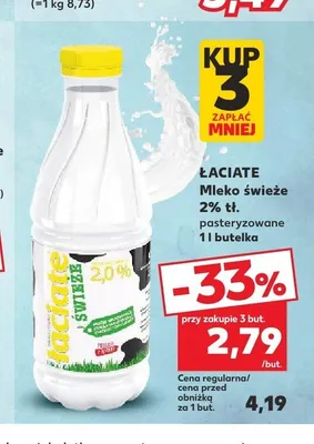 Mleko świeże Łaciate 2% tł. promocja w Kaufland