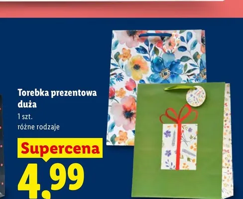 Torebka prezentowa duża promocja w Lidl