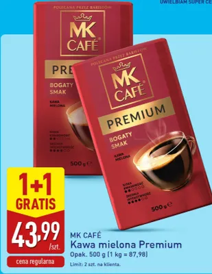 Kawa mielona Premium 1+1 GRATIS promocja w Aldi