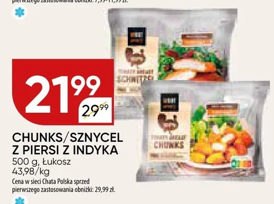 Chunks/sznycel z piersi z indyka Łukosz promocja w Chata Polska
