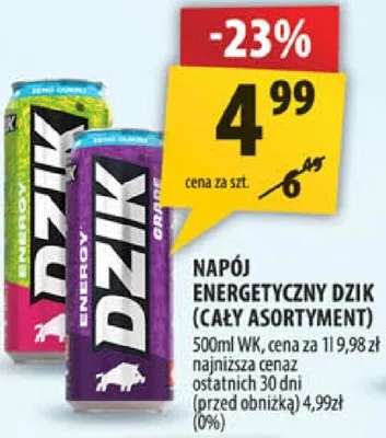 Napój energetyczny Dzik promocja w Arhelan