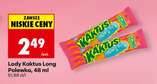 Lody Kaktus Long Polewka promocja w Biedronka