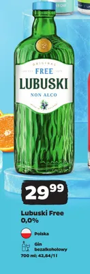 Gin bezalkoholowy Lubuski Free 0,0% promocja w Netto