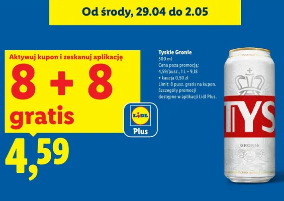 Piwo Tyskie Gronie promocja w Lidl