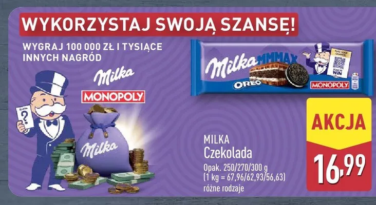 Czekolada różne rodzaje promocja w Aldi