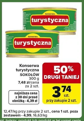 Konserwa turystyczna Sokołów różne rodzaje promocja w Carrefour Express