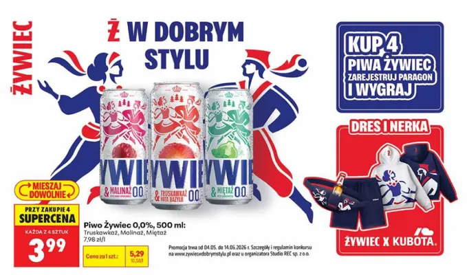 Piwo bezalkoholowe Żywiec 0,0% Truskawkaż promocja w Biedronka