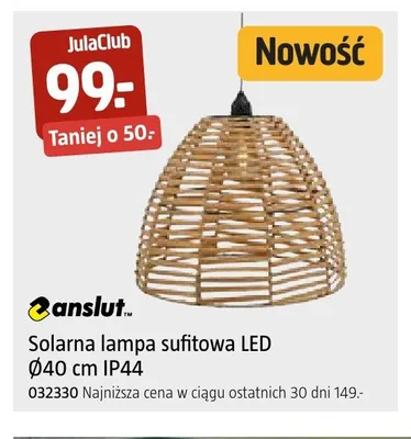 Solarna lampa sufitowa LED anslut Ø40cm IP44 promocja w Jula