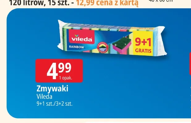 Zmywaki Vileda Rainbow 9+1-pak promocja w Leclerc