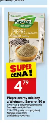 Pieprz czarny mielony z Wietnamu Savarro promocja w Twój Market