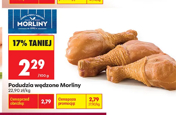 Podudzia wędzone Morliny promocja w Biedronka
