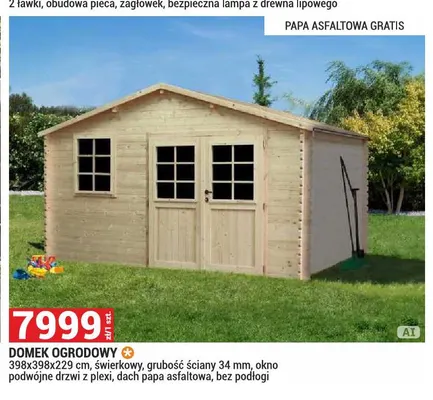 Domek ogrodowy 398x398x229 cm promocja w Merkury Market