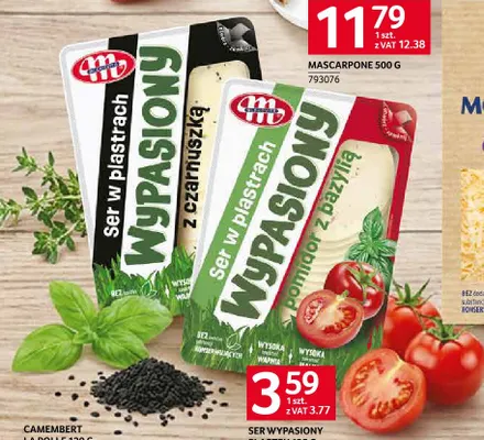 Ser w plastrach Wypasiony pomidor z bazylią Mlekovita promocja w Selgros