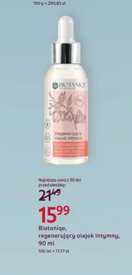 Regenerujący olejek intymny Biotaniqe promocja w Rossmann