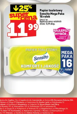 Papier toaletowy Sensito 16-pak promocja w TOPAZ
