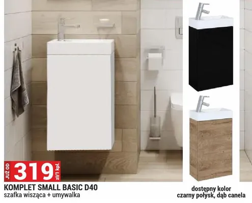 Komplet Small Basic D40 szafka wisząca + umywalka promocja w Merkury Market