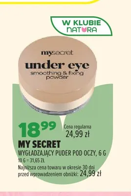Wygładzający puder pod oczy My Secret promocja w Drogerie Natura