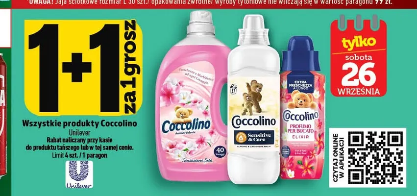 Płyn do płukania tkanin Coccolino Sensitive & Care promocja w TOPAZ
