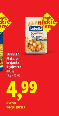Makaron krajanka 5-jajeczna Lubella promocja w Lidl