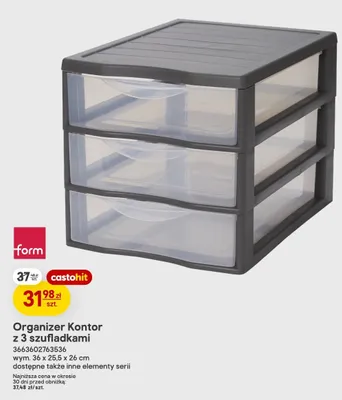 Organizer Kontor z 3 szufladkami Form promocja w Castorama