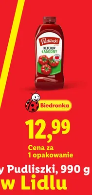 Ketchup łagodny Pudliszki promocja w Lidl