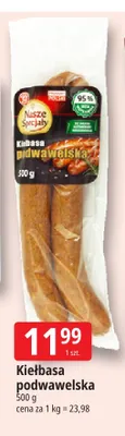 Kiełbasa podwawelska Nasze Specjały promocja w Leclerc