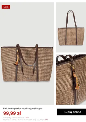 Torba typu shopper Greenpoint efektowna pleciona promocja w Greenpoint
