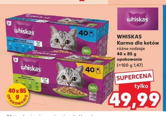 Karma dla kotów WHISKAS 40-pak 85g promocja w Kaufland