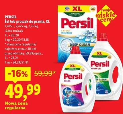 Żel do prania Persil XL promocja w Lidl