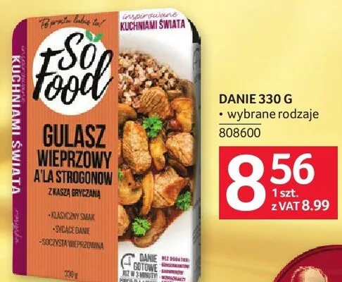 Gulasz wieprzowy à'la strogonow z kaszą gryczaną Tsofood promocja w Selgros
