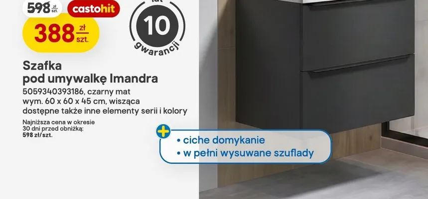 Szafka pod umywalkę Imandra GoodHome promocja w Castorama