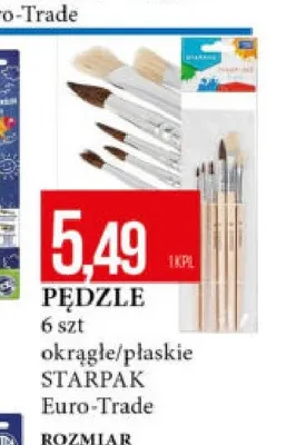 Pędzle okrągłe/płaskie Starpack 6 szt promocja w Leclerc