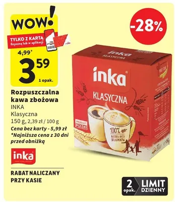 Kawa zbożowa klasyczna promocja w Intermarche