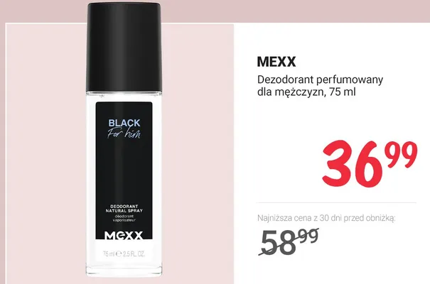 Dezodorant perfumowany dla mężczyzn promocja w Rossmann