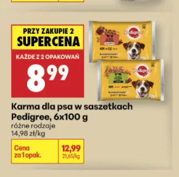 Karma dla psa w saszetkach Pedigree 6-pak 100 g promocja w Biedronka