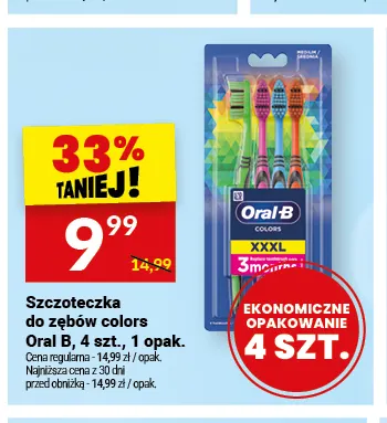 Szczoteczka do zębów colors Oral-B 4-pak promocja w Twój Market