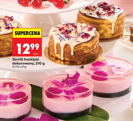 Sernik baskijski dekorowany promocja w Biedronka