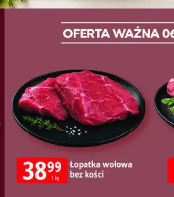 Łopatka wołowa bez kości promocja w Leclerc