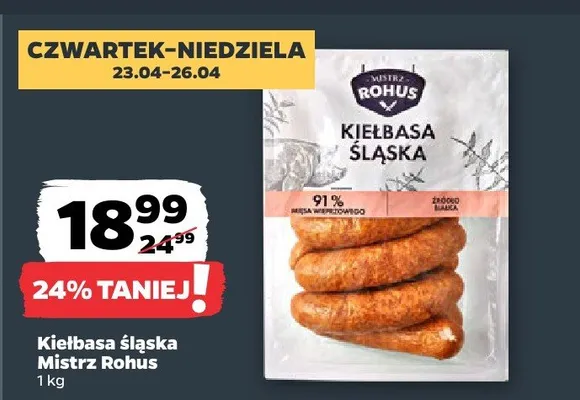 Kiełbasa śląska mistrz promocja w Netto