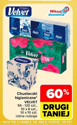 Chusteczki higieniczne Velvet promocja w Carrefour