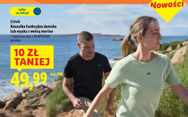 Koszulka funkcyjna męska z wełną merino promocja w Lidl