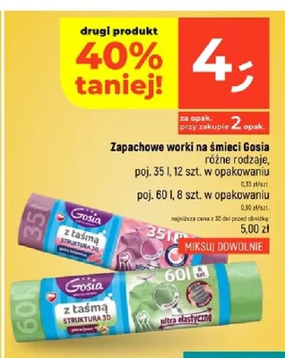 Zapachowe worki na śmieci Gosia 35 l promocja w Dealz