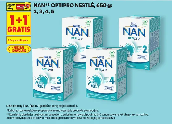 Mleko następne NAN Optipro Nestlé 2 promocja w Biedronka