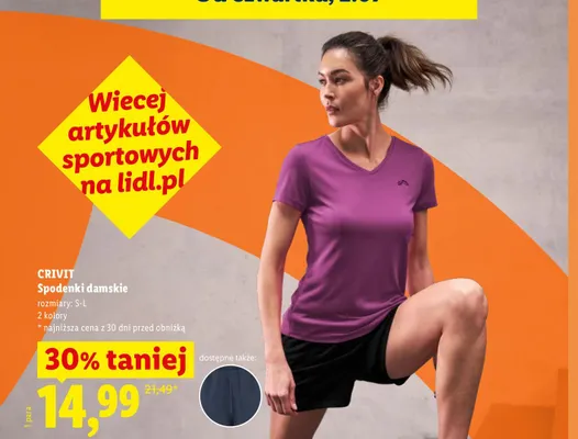 Spodenki damskie CRIVIT promocja w Lidl
