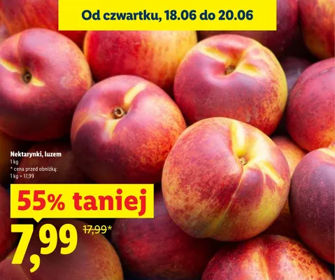 Nektarynki luzem promocja w Lidl