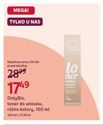 Toner do włosów OnlyBio promocja w Rossmann
