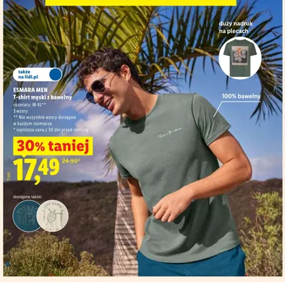 T-shirt męski z bawełny ESMARA MEN promocja w Lidl